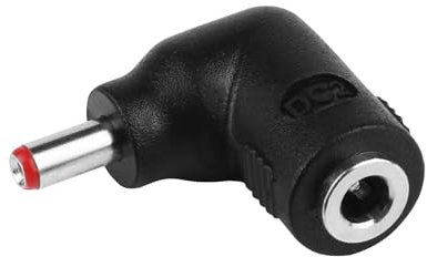3,5 x 1,35 mm Stecker auf Buchse, rechtwinklig, 90-Grad-Netzadapter, Konverter für Blu-ray, Drucker, Router, Switch, LED-Streifen, Kamera, Solarpanel, Amazon Alexa Echo Look Fire TV Link, 1 Stück