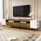 Mobile TV moderno, effetto legno, lunghezza 180 cm (bianco)