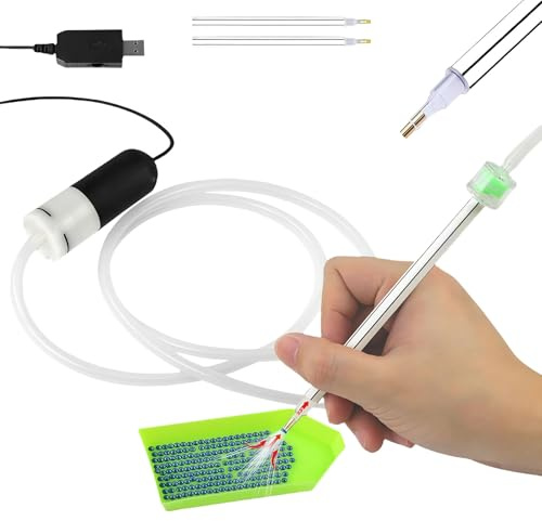 Elektrischer Diamond Paint Stift, E-Painter für Diamond Painting, Diamonds Paints Stift mit Vakuum Pumpe, DIY Diamantmalerei Zubehör, Diamond Paint Zubehör mit Ablagefach Ohne Wachs, für Hobbyhandwerk