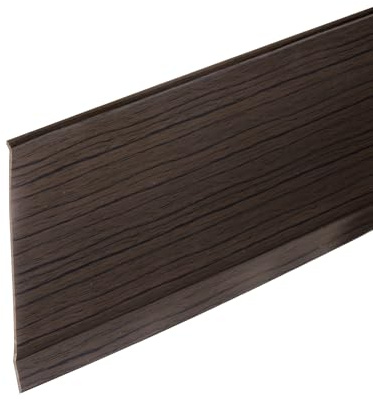 QUARKZMAN 15ft x 4 Plinthe Adhésive Souple Grain de Bois Noyer Noir | Moulure Plinthe, Auto-Adhésif PVC Plinthe Murale Cornière Plinthes pour Murs Angle