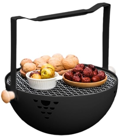 Holzkohlegrill für Grill, tragbarer faltbarer Ofen, Holzkohlegrill mit hitzebeständigem Griff, für Outdoor, Camping, Reisen, Picknick, Fleisch an die Brühplatte u