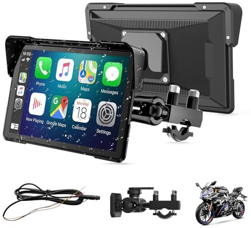 Pantalla CarPlay Moto 7, IPX67, Android Auto &Carplay, Compatible con TPMS | Compatible con TPMS, Control por Voz, Pantalla Táctil HD, CarPlay Inalámbrico