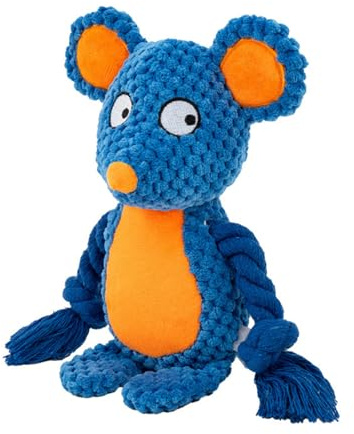 ZUJIABAO Giocattolo interattivo per cani in peluche con corda di cotone cigolante per denti e per tirare mordere divertimento e separazione riduzione dello stress