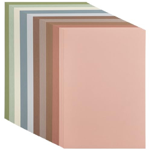 10 Farben Morandi-Kartonpapier A5-50 Blätter 250GSM/92LB | Uncle Paul Buntes Dickes Kartonpapier Für DIY-Projekte, Einladungen, Handwerk, Druck UAP30A550
