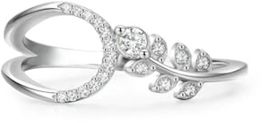 Tolldek Weiß Gold Au 375/585/750 Pärchen Ringe Echt Goldschmuck, Zweigstelle Partnerringe mit Labor Erstellt Diamant, Ring 9K/14K/18K Weißgold, Gr.47-65