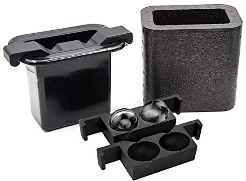 Malayas - Ice Cube Trays,Black Silicone Giant Ice Ball Cube Maker Use for Whiskey Particles,Clear Ice Ball Maker with Non-Spill Lid,Best for Freezer,Water,Whiskey,Cocktail and Other Drink