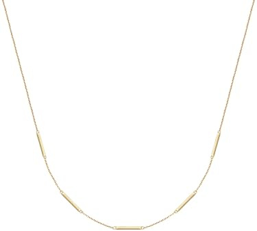 GLANZSTÜCKE MÜNCHEN Damen Kette 925/- Sterling Silber gelbgold | gelbvergoldet 14 Karat, Ankerkette, Federring
