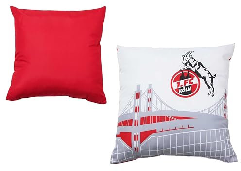 1. FC Köln Kissen - Stadion - rot-weiß Dekokissen - Plus Lesezeichen I Love Köln