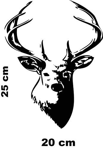 myrockshirt Hirsch REH Geweih ca 25 cm Aufkleber,Sticker,Decal,Autoaufkleber,UV&Waschanlagenfest,Profi-Qualität