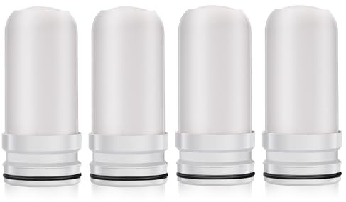 LCF ACF filter für Wasserhahn, fortschrittliche Aktivkohlefaser (ACF), reduziert Chlor (Verfall und Geruch), Blei, Quecksilber, mikrobielle Zysten und mehr, hält bis zu 12 Monate (4 Stück)