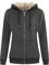 LBL Veste Polaire Femme Chaud Doublure Polaire Zippée à Capuche Sweat-Shirt Manches Longues pour Hiver Gris Foncé L