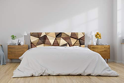 Oedim Cabecero Cama PVC Formas Geométricas Imitación Madera 135x60cm | Disponible en Varias Medidas | Cabecero Ligero, Elegante, Resistente y Económico