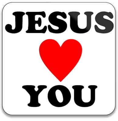Gift Insanity Jesus Loves You 55mm x 55mm Square Fridge Magnet