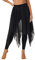 Alvivi Damen Rock Chiffon Hosenrock Asymmetrisch Rock Sommer Ballettrock Tanzrock mit Tight Leggings Ballerina Latein Yoga Gym Dancewear A Schwarz L