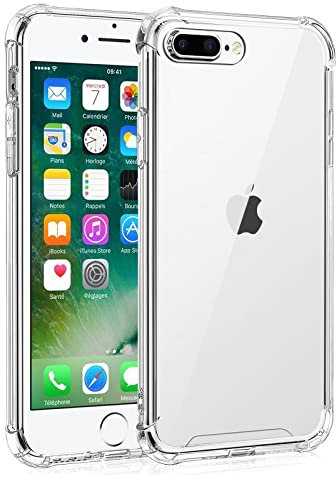 Whioltl Case for iPhone 7 Plus and 8 Plus, 5.5-Inch, Shockproof Transparent Bumper Cover, Anti-Scratch Clear Phone Cover (Clear)