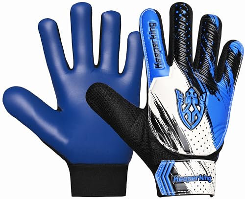 Keeperking Torwarthandschuhe Kinder Clawxen, Jungen und Mädchen, Junior Fußballhandschuhe Fußball Spielerhandschuhe für Jungen tormannhandschuhe (3,C3-Blue)