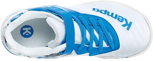 Kempa Damen Wing 2.0 Junior Sneaker Freizeitschuh Halbschuh Lauf-und Sportschuh Turnschuhe Handball Jogging Outdoor Freizeit Shoes-leicht und atmungsaktiv, Weiß Fair Blau, 28 EU