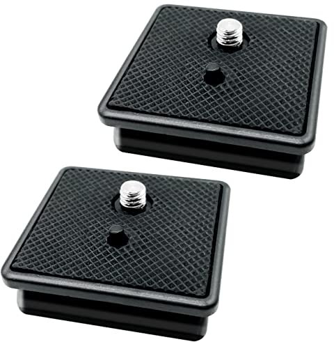 IOUALEY 2 Pack 41mm Tripod Quick Release Plate, Compatible with Sunpak Kalimar Zomei Tripod, Black, Camera Mounting Adapter