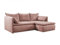 Vente-Unique - Canapé d'angle Droit Convertible en Velours côtelé Rose Teodora