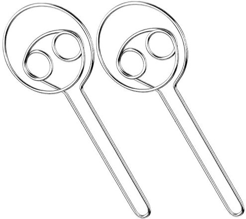 Pack of 2 Kitchen 8.6 Inch Danish Dough Whisk - Large Danish Whisk for Dough Stainless Steel Ring - Traditional Dutch Whisk Baking Tool for Bread,Batter,Cake,Pastry