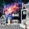 Fototapete 3D Effekt Tapete Lila & Sternenhimmel Größe:W400CMxH280CM Vliestapete 3D Tapeten Wanddeko Wandbilder Wohnzimmer