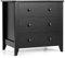 KOMFOTTEU Kommode aus Holz, Sideboard mit 3 Schubladen, Aufbewahrungsschrank mit Handgriff, Schubladenschrank für Schlafzimmer, Wohnzimmer, 71 x 46 x 66 cm (Schwarz)