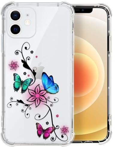 yicomon Compatible with iPhone 11 Case,Clear with Butterfly Flower Vine Design Cases Shockproof with TPU Silicone Bumpers Four Corner Protection for Apple iPhone 11