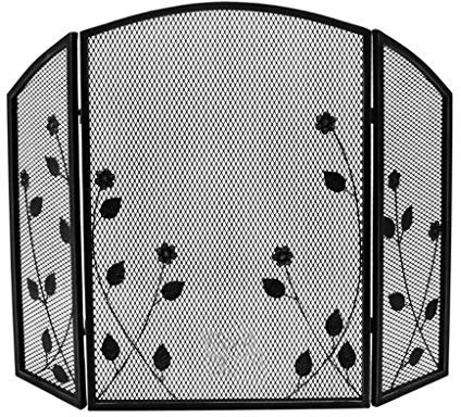 Feuerschutz, schwarz, Antik-Vintage-Kamin, Feuerschutz, Umrandung, Funkennetz, für Kinderzimmer, 55 cm x 25 cm x 78 cm, Funken-Feuerschutz (Farbe: Schwarz) (Schwarz)