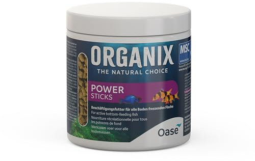OASE ORGANIX Power Sticks 500 ml - Snack für aktive Fische, mit hohem aquatischem Proteinanteil, Beschäftigungsfutter für Welse, Garnelen, Schmerle