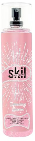SKIL – DANCING QUEEN – Glitzernder Parfümnebel für Damen – Night Call Kollektion – Erdbeer-Vanille-Duft – 250 ml Sprühflasche – Hergestellt in Grasse
