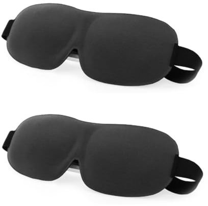 2 Pcs Antifaz para dormir, Máscara para ojos 3D para dormir, Antifaz totalmente oscuro para los oídos, Suave MáScara de Dormir para Mujer y Hombre