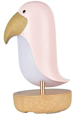 jojofuny Lautsprecher Nachtlicht Nachttischlampe kinder nachtlicht tragbar kabellos Soundbar USB-Nachtlampe USB wiederaufladbare Nachtlampe gebührenpflichtig Dimmer Holz Rosa
