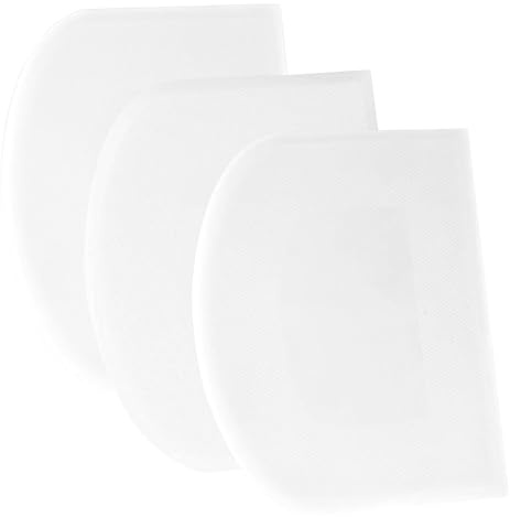 SURDOCA Dough Scraper Bench Scraper - 3P 7.1x4.9 Plastic Flexible Bowl Scraper, Sharp Edge & Angles Cake Scraper. Non-Slip Bakeware Decorating Tools Sculpting & Modeling Tools - Pure White