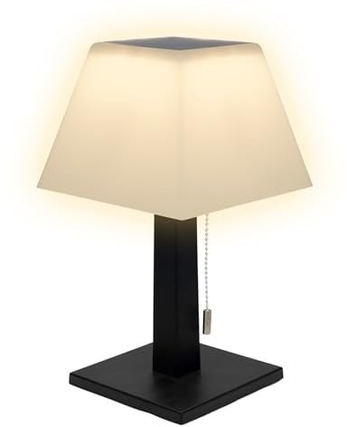 2in1 Solar und Akku Tischleuchte für Außen und Innen - 28 cm - LED Tischlampe mit 3 Helligkeitsstufen in warm weiß - Deko Beleuchtung Gartenleuchte Nachtisschlampe Innen und Außen wiederaufladbar