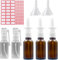 Flacon Pulvérisateur Nasal, Flacon Compte-Gouttes De 30 Ml, Avec 2 Entonnoirs Et étiquette,Bouteille Spray Verre Rechargeable Mini Petit Vaporisateur Verre Pour Famille Voyage (Ambre)
