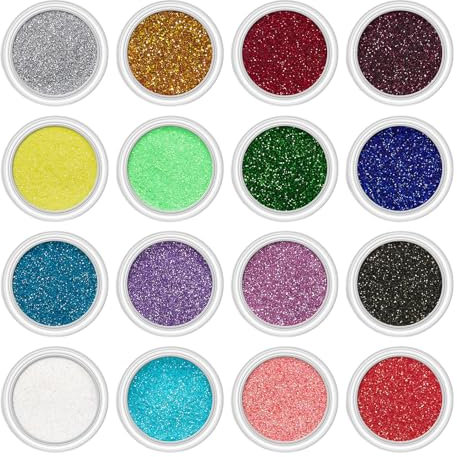 zuousxbs 24Colors Diamond Nails Powder Sparklings Nails Glitter Dust Pigment for Acrylic Nails Polish DIYS Nails Art Decorations
