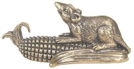 LONDAEE Dekofigur aus Kupfer geschnitzte Maus aus Mais