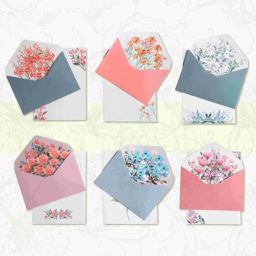 Liniertes Briefpapierset mit 24 Blatt A5-Briefpapier und 12 Blatt Umschlägen für Büro, Zuhause und Schule