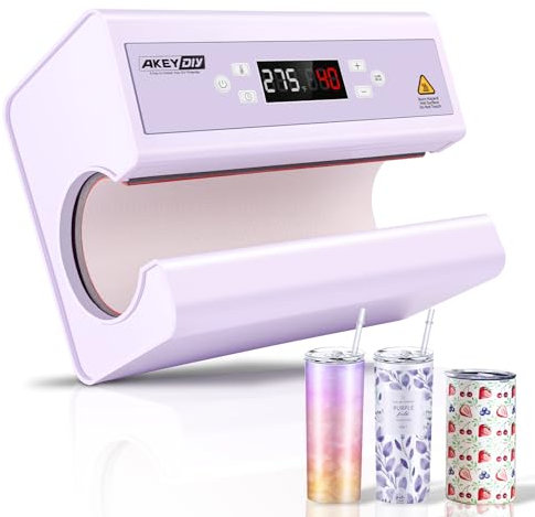 AKEYDIY Automatic Heat Press for 30 oz Tumblers, Automatic Rotation, Full Printing, Temperature and Time Adjustment, Mug Transfer Machine for Ceramics from 325 to