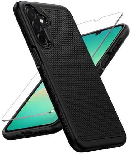 FNTCASE for Samsung Galaxy A26-5G Case: Dual Layer Protective Heavy Duty Cell Phone Cover Shockproof Rugged with Non Slip Textured Back - Military Protection Bumper Tough - 2025, 6.7 inch (Black)