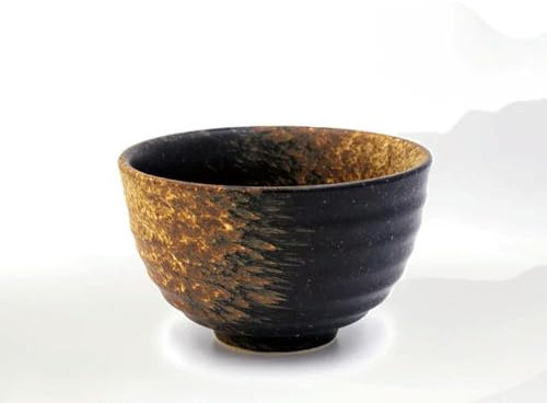 LIUXIN Ciotola per Matcha in Ceramica Grezza Giapponese da 300 ml, Tazza per tè Verde, Tazza da tè Smaltata, Set da tè Kung Fu, Tazza Master, Decorazione per la Casa Vintage Creativa