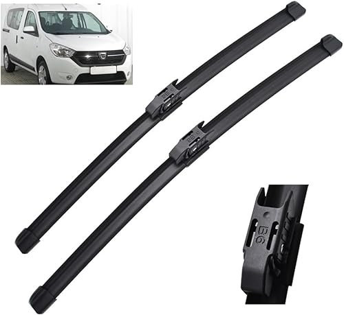 AlbaEUC Vordere Scheibenwischer Für Renault Dacia Dokker Express 2016-2019，Flache Premium Wischerblätter Wischerblätter Set für Frontscheibe