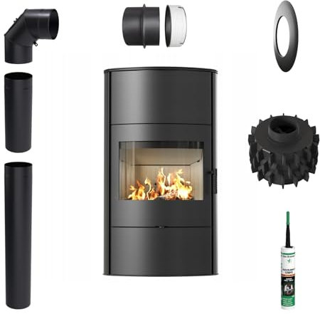 KRATKI Kaminofen aus Stahl 10 kw KOZA AB 2 fi 150 Satz Stahlofen, Schwedenofen BImSchV Stufe 2