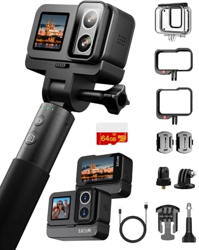 SJCAM 【Upgraded SJ20 Ultra Night Vision & True 4K Underwater Action Camera,8H Power,4K Dual Lens,154° Wide-Angle FOV,Low-Light Motion,Super Stabilization,8X Zoom,30M for Snorkling,Surfing,Diving