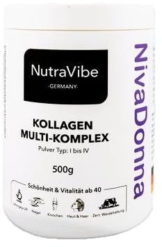 Lagerabverkauf – Premium-Qualität zum Sonderpreis NivaDonna® Kollagenpulver für Frauen ab 40 mit Typ I–III, Hyaluronsäure, Vitaminen, Açaí & Probiotika. Laborgeprüft.