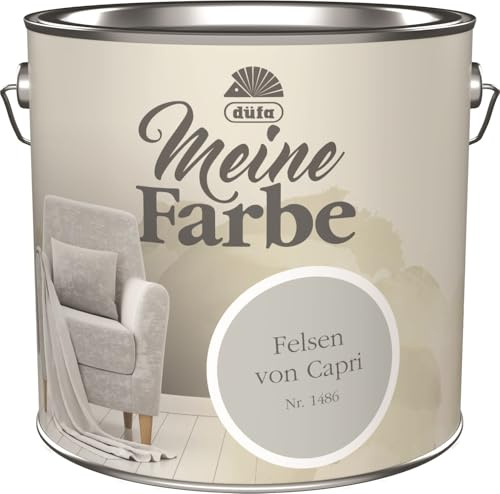 düfa Wandfarbe Meine Farbe 2,5L hochwertige Zimmerfarbe & Deckenfarbe für ein warmes Raumklima Edelmatte Premium-Optik (Felsen von Capri)