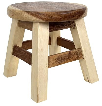 Crafty Artisan® handmade small wooden milking stool muti-use, step stool, plant stand, kids stool, etc natural