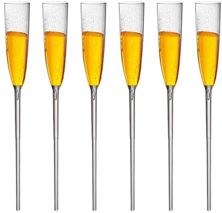 Renopfect 6 Stück Schwimmende Weingläser 1,8x15,5' ' Schwimmende Champagnerflöten Champagnergläser Für Pool Bruchsicher Sektgläser Aus Acryl Partygläser Mit Stiel Ohne Boden Für Den Pool Garten