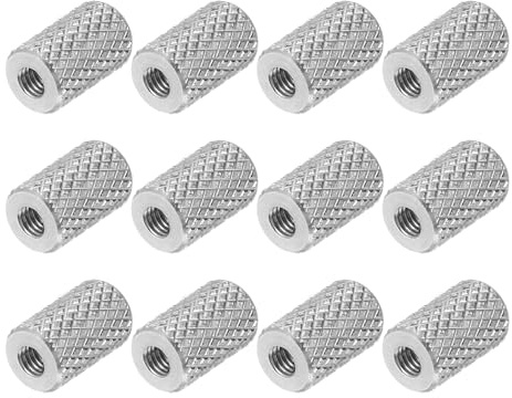 PATIKIL 12 Stück Runde Gewindehülse M3 Verbindungsmuttern, Kupplung Mutter 10mm Länge Φ6, Bolzen Rohrmutter Gewindemuffe für Halterung, Grobgewinde Langmutter M3x0.5x10 mm