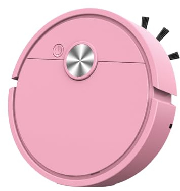 Saugroboter, starke Saugkraft zum Entfernen von Haaren, Staub, intelligente Navigation, ultradünn und geräuschlos, für tiefe Bodenreinigung, Saugroboter, ideal für Tierhaare Hartböden Teppich (Rosa)